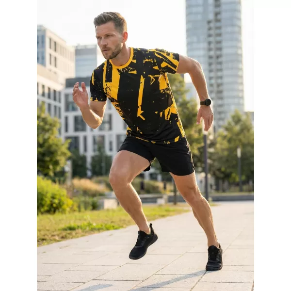  Férfi funkcionális T -piró prémium ALTISPORT VOJ/ALM079TR01 FEKETE -SÁRGA 