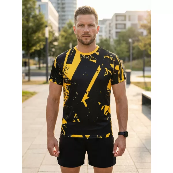  Férfi funkcionális T -piró prémium ALTISPORT VOJ/ALM079TR01 FEKETE -SÁRGA 