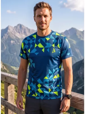 Férfi funkcionális T -piró prémium ALTISPORT VOJ/ALM108TR01 NAVY-NEON SÁRGA