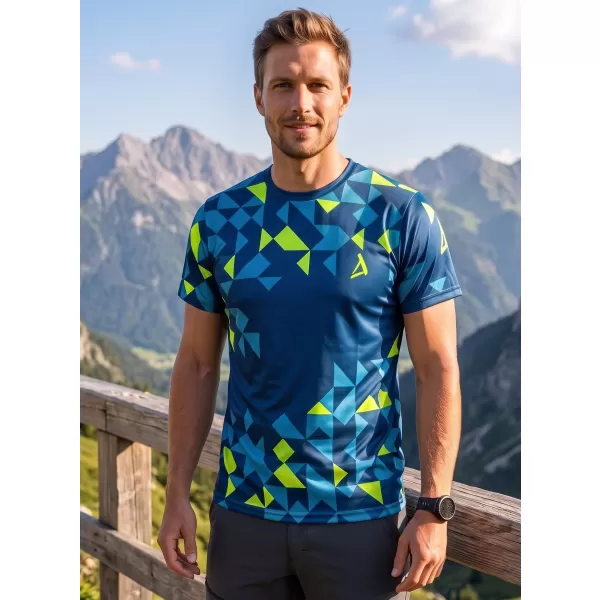  Férfi funkcionális T -piró prémium ALTISPORT VOJ/ALM108TR01 NAVY-NEON SÁRGA 