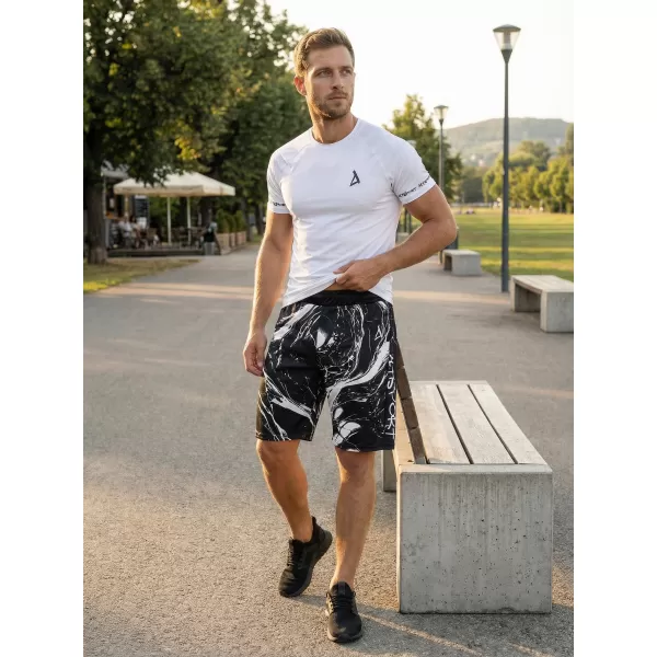  Férfi funkcionális rövidnadrág prémium ALTISPORT VOJ/ALM071KRA01 FEKETE -FEHÉR 