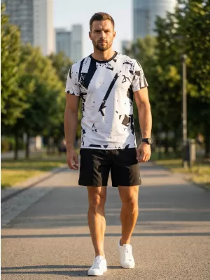 Férfi funkcionális T -piró prémium ALTISPORT VOJ/ALM079TR01 FEHÉR -ÉS -FEKETE