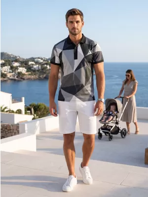 Férfi funkcionális T -piró prémium gallérral ALTISPORT VOJ/ALM007TR05 SZÜRKE