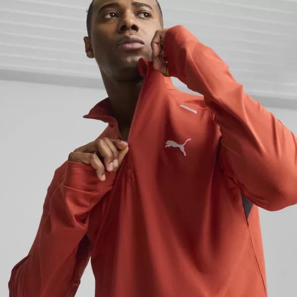  Férfi póló PUMA RUN CLOUDSPUN 1/4 ZIP 525781_63 MARSVÖRÖS 