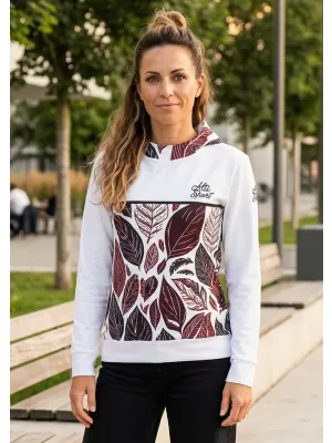 Női funkcionális pulóver prémium ALTISPORT VOJ/ALW061MI01 FEHÉR/BURGUNDIA