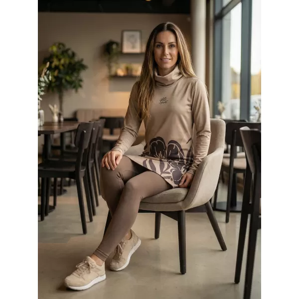  Női meghosszabbított prémium pulóver ALTISPORT VOJ/ALW0107MI06 BARNA 