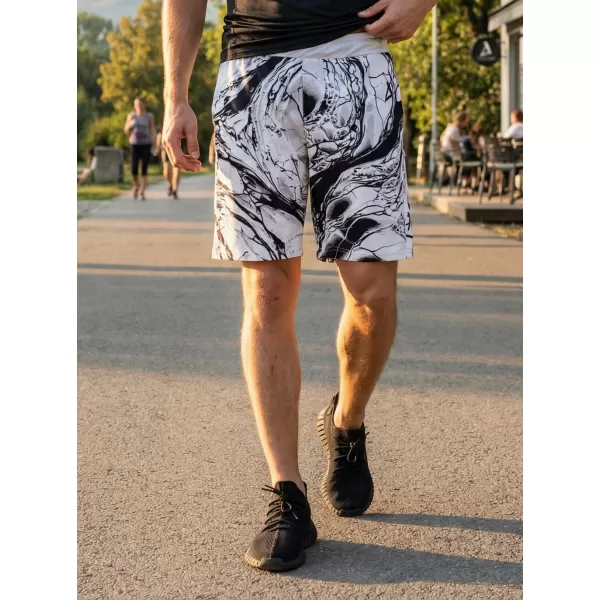  Férfi funkcionális rövidnadrág prémium ALTISPORT VOJ/ALM071KRA01 FEHÉR -ÉS -FEKETE 