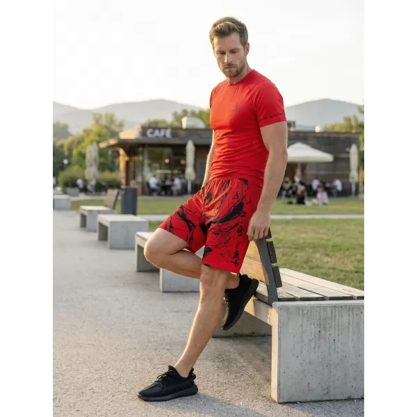  Férfi funkcionális rövidnadrág prémium ALTISPORT VOJ/ALM071KRA01 PIROS 