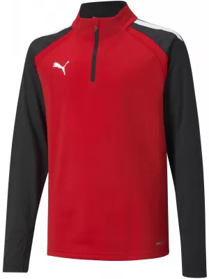 Baba pulóver PUMA TEAMLIGA 1/4 ZIP TOP JR 657237_01 PUMA PIROS/PUMA FEKETE