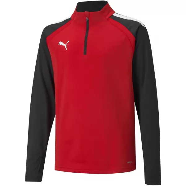  Baba pulóver PUMA TEAMLIGA 1/4 ZIP TOP JR 657237_01 PUMA PIROS/PUMA FEKETE 