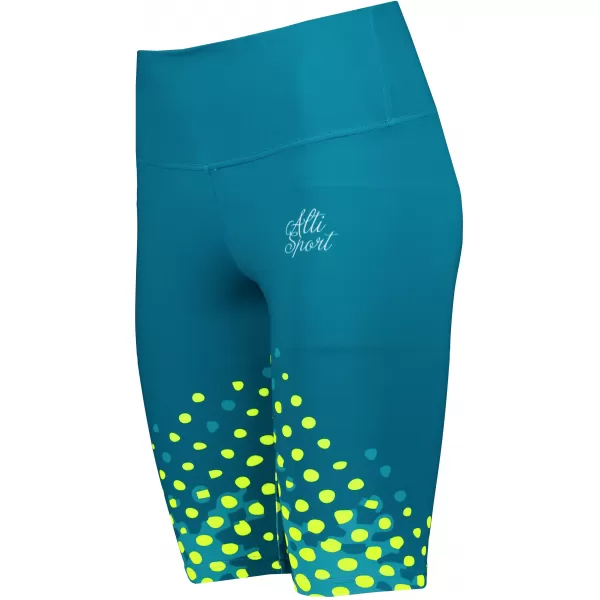  Női nadrág a térd prémium felett ALTISPORT VOJ/ALW109LEG02 SMARAGD/FLUO SÁRGA 