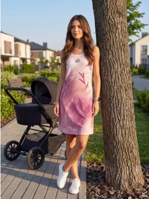 Női funkcionális ruha prémium ALTISPORT VOJ/ALW083SAT01 FEHÉR -PINK
