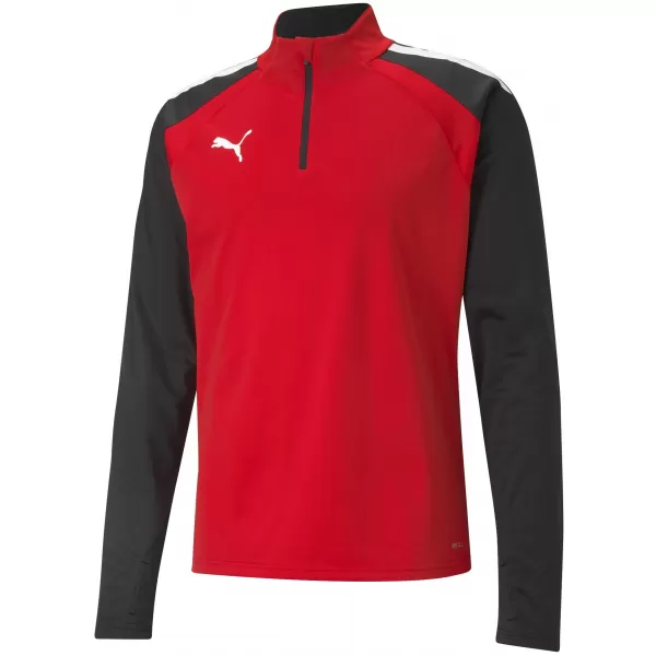  Férfi pulóver PUMA TEAMLIGA 1/4 ZIP TOP 657236_01 PUMA PIROS/PUMA FEKETE 
