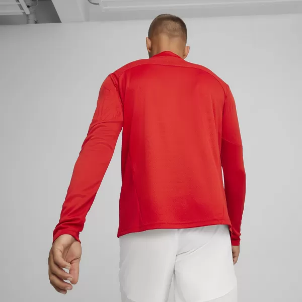  Férfi póló PUMA TEAMFINAL TRAINING 1/4 ZIP T 658551_01 PUMA PIROS/PUMA EZÜST 