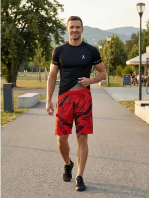 Férfi funkcionális rövidnadrág prémium ALTISPORT VOJ/ALM071KRA01 PIROS