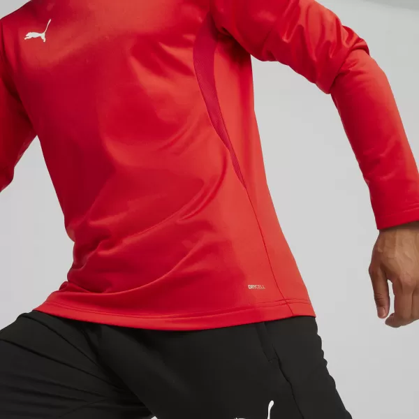 Férfi pulóver PUMA TEAMGOAL TRAINING SWEAT 658649_01 PUMA PIROS/PUMA FEHÉR/GYORS PIROS 