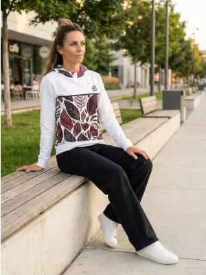Női funkcionális pulóver prémium ALTISPORT VOJ/ALW061MI01 FEHÉR/BURGUNDIA