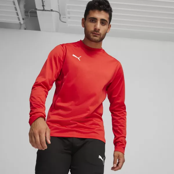  Férfi pulóver PUMA TEAMGOAL TRAINING SWEAT 658649_01 PUMA PIROS/PUMA FEHÉR/GYORS PIROS 