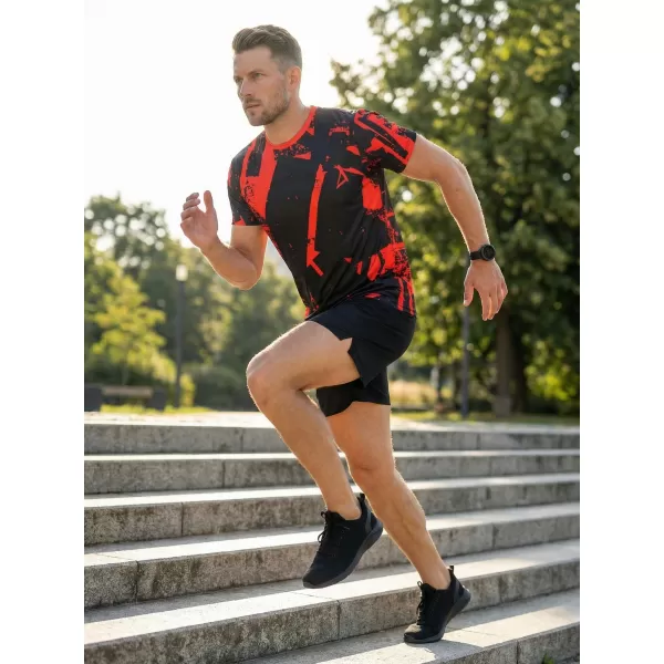  Férfi funkcionális T -piró prémium ALTISPORT VOJ/ALM079TR01 FEKETE -RED 