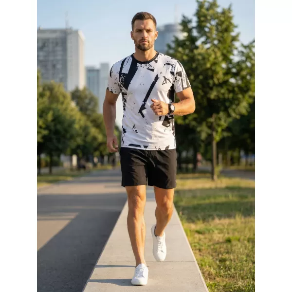  Férfi funkcionális T -piró prémium ALTISPORT VOJ/ALM079TR01 FEHÉR -ÉS -FEKETE 