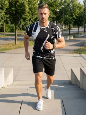 Férfi funkcionális T -piró prémium ALTISPORT VOJ/ALM079TR01 FEKETE -FEHÉR