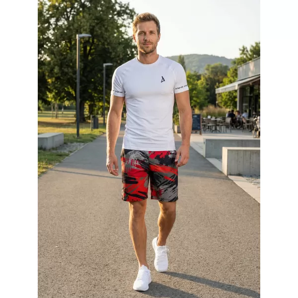  Férfi funkcionális rövidnadrág prémium ALTISPORT VOJ/ALM014KRA01 FEKETE -RED 