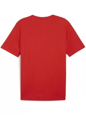 Férfi mez PUMA TEAMRISE LOGO JERSEY COTTON 658705_01 PUMA PIROS/PUMA FEHÉR