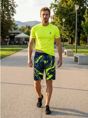 Férfi funkcionális rövidnadrág prémium ALTISPORT VOJ/ALM071KRA01 HADITENGERÉSZET/SÁRGA
