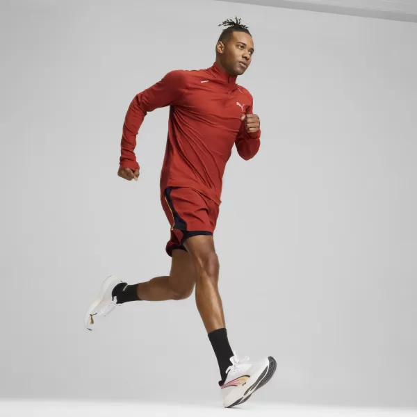  Férfi póló PUMA RUN CLOUDSPUN 1/4 ZIP 525781_63 MARSVÖRÖS 