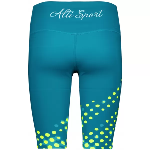  Női nadrág a térd prémium felett ALTISPORT VOJ/ALW109LEG02 SMARAGD/FLUO SÁRGA 