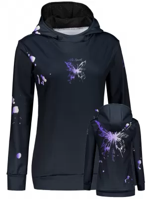 Női funkcionális pulóver prémium ALTISPORT VOJ/ALW077MI01 FEKETE/LILA