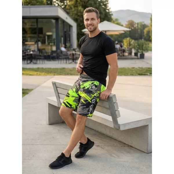  Férfi funkcionális rövidnadrág prémium ALTISPORT VOJ/ALM014KRA01 FEKETE -ZÖLD 
