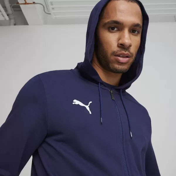  Férfi pulóver PUMA TEAMGOAL CASUALS HOODED JACK 658595_06 PUMA NAVY/PUMA WHITE 