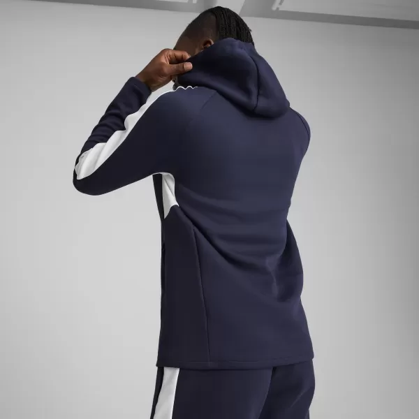  Férfi pulóver PUMA TEAMEVOSTRIPE HOODY 659954_06 PUMA HADITENGERÉSZET/PUMA EZÜST 