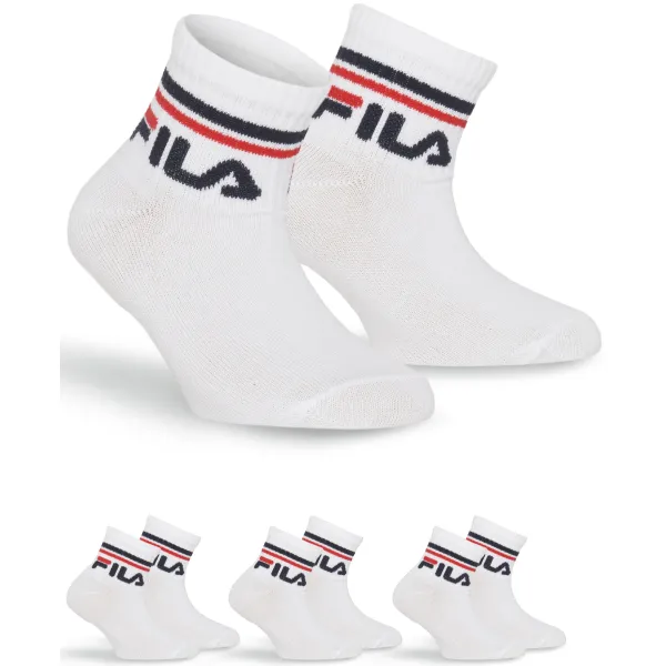  Zokni FILA JUNIOR QUARTE 3-PACK F8338 WHITE 