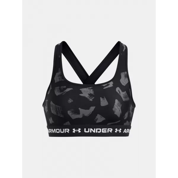  Női melltartó UNDER ARMOUR CROSSBACK MID PRINT 1361042-009 FEKETE 