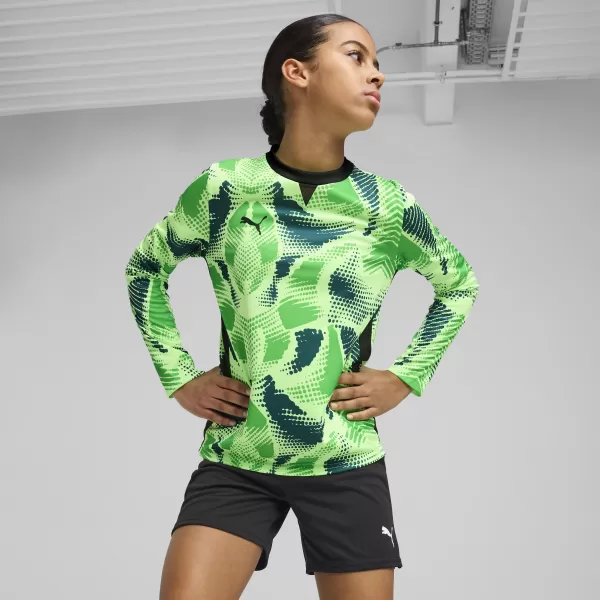  Gyermek mez PUMA TEAMTARGET GK LS JERSEY JR 706521_20 FIZZY LIME / FIZZY LIME / PUMA FEKETE 