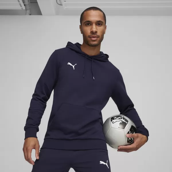  Férfi pulóver PUMA TEAMGOAL CASUALS HOODY 658618_06 PUMA NAVY/PUMA WHITE 