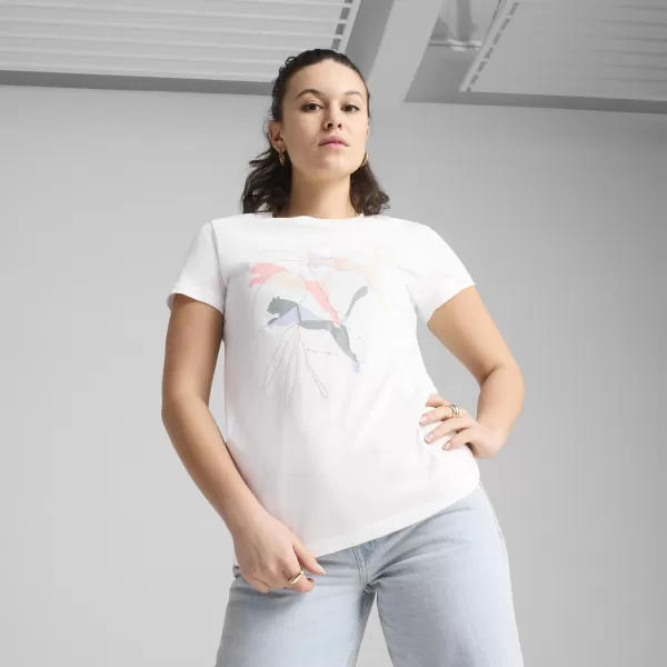  Ing PUMA GRAPHICS BRANDED LEAF TEE 685082_02 PUMA FEHÉR 