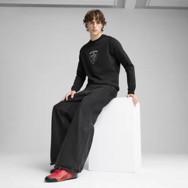  Férfi pulóver PUMA FERRARI RACE BIG SHIELD CREW 630193_01 PUMA FEKETE 