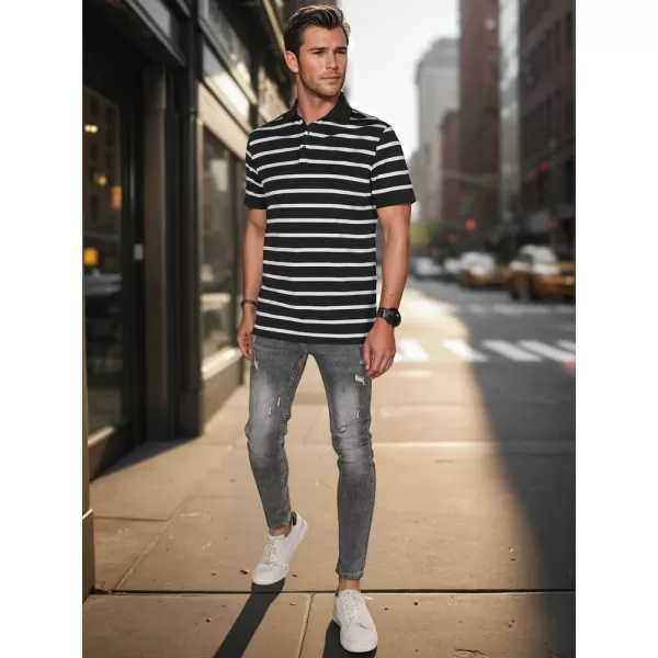  Mens t -phirt gallérral DSTREET PX0636 FEKETE 