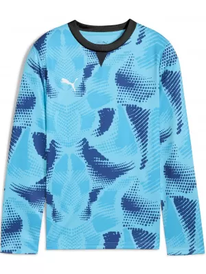 Gyermek mez PUMA TEAMTARGET GK LS JERSEY JR 706521_02 BRIGHT AQUA / FÉNYES AQUA / PUMA FEHÉR