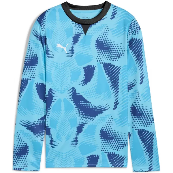  Gyermek mez PUMA TEAMTARGET GK LS JERSEY JR 706521_02 BRIGHT AQUA / FÉNYES AQUA / PUMA FEHÉR 