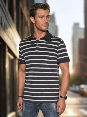Mens t -phirt gallérral DSTREET PX0639 VILÁGOSSZÜRKE