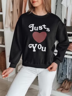 Női pulóver DSTREET JUST LOVE YOU BY1472 FEKETE