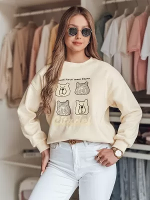 Női pulóver DSTREET MISOBEARS BY1435 FEHÉR