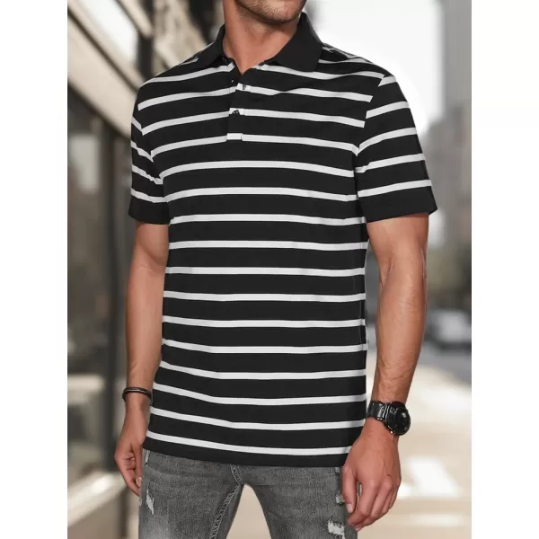  Mens t -phirt gallérral DSTREET PX0636 FEKETE 