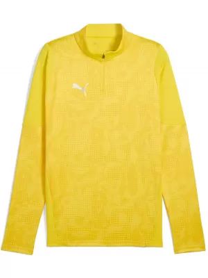 Férfi pulóver PUMA TEAMCUP TRAINING 1/4 ZIP TOP 659164_07 FASTER YELLOW/ GYORSABB SÁRGA/PUMA EZÜST