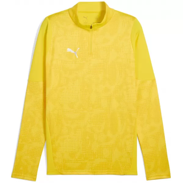  Férfi pulóver PUMA TEAMCUP TRAINING 1/4 ZIP TOP 659164_07 FASTER YELLOW/ GYORSABB SÁRGA/PUMA EZÜST 