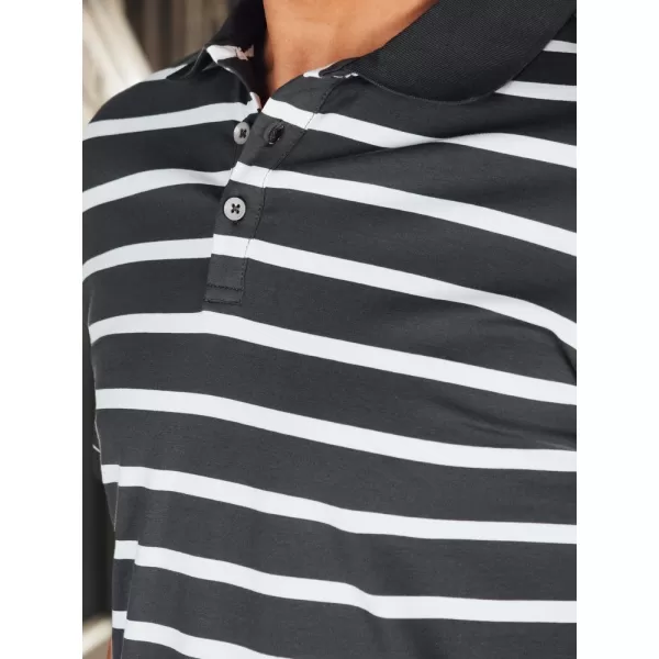  Mens t -phirt gallérral DSTREET PX0639 VILÁGOSSZÜRKE 